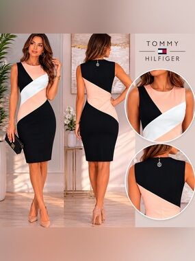 Tommy Hilfiger Colorblock Sheath Dress Size 2 NWOT
